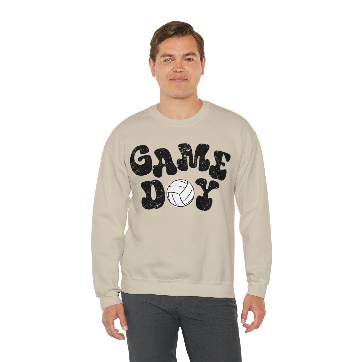 GAMEDAY DISTRESSED VOLLEYBALL Unisex Heavy Blend™ Crewneck Sweatshirt