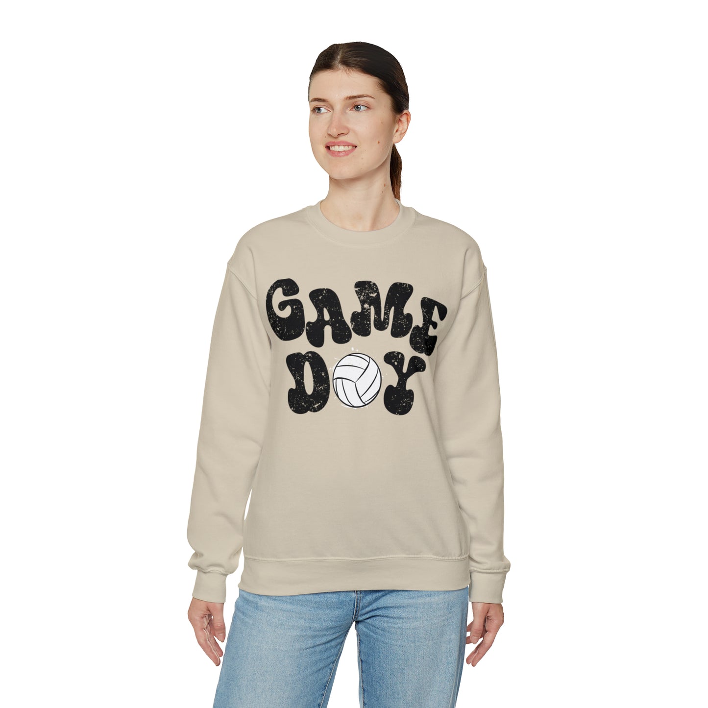GAMEDAY DISTRESSED VOLLEYBALL Unisex Heavy Blend™ Crewneck Sweatshirt