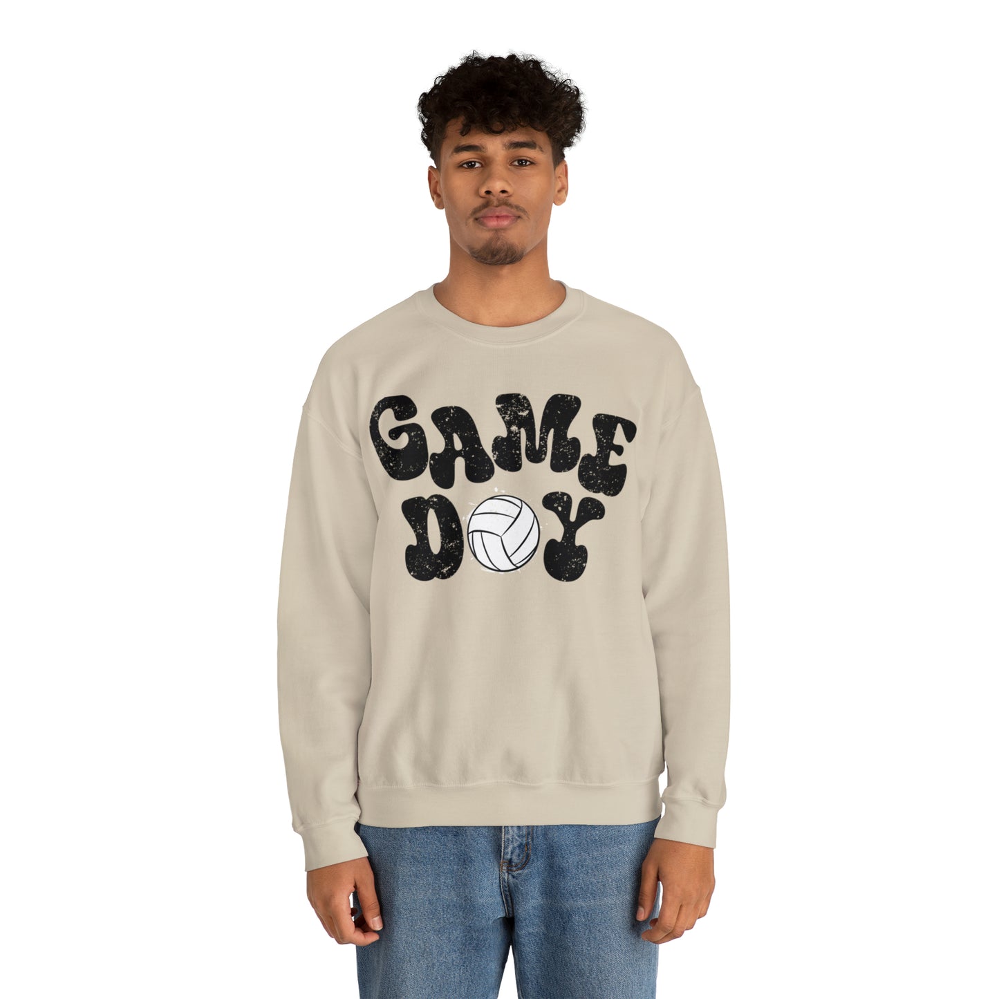 GAMEDAY DISTRESSED VOLLEYBALL Unisex Heavy Blend™ Crewneck Sweatshirt