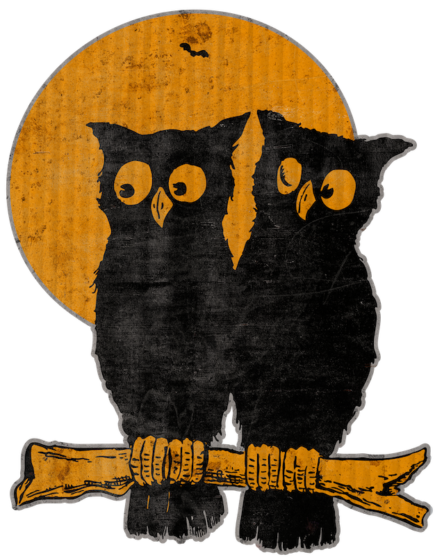 Roosting Owls With Moon (Custom Carved)