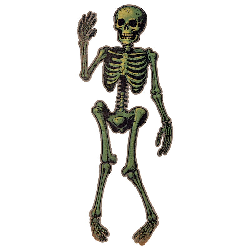 1980's Style Waving Skeleton (Custom Carved)