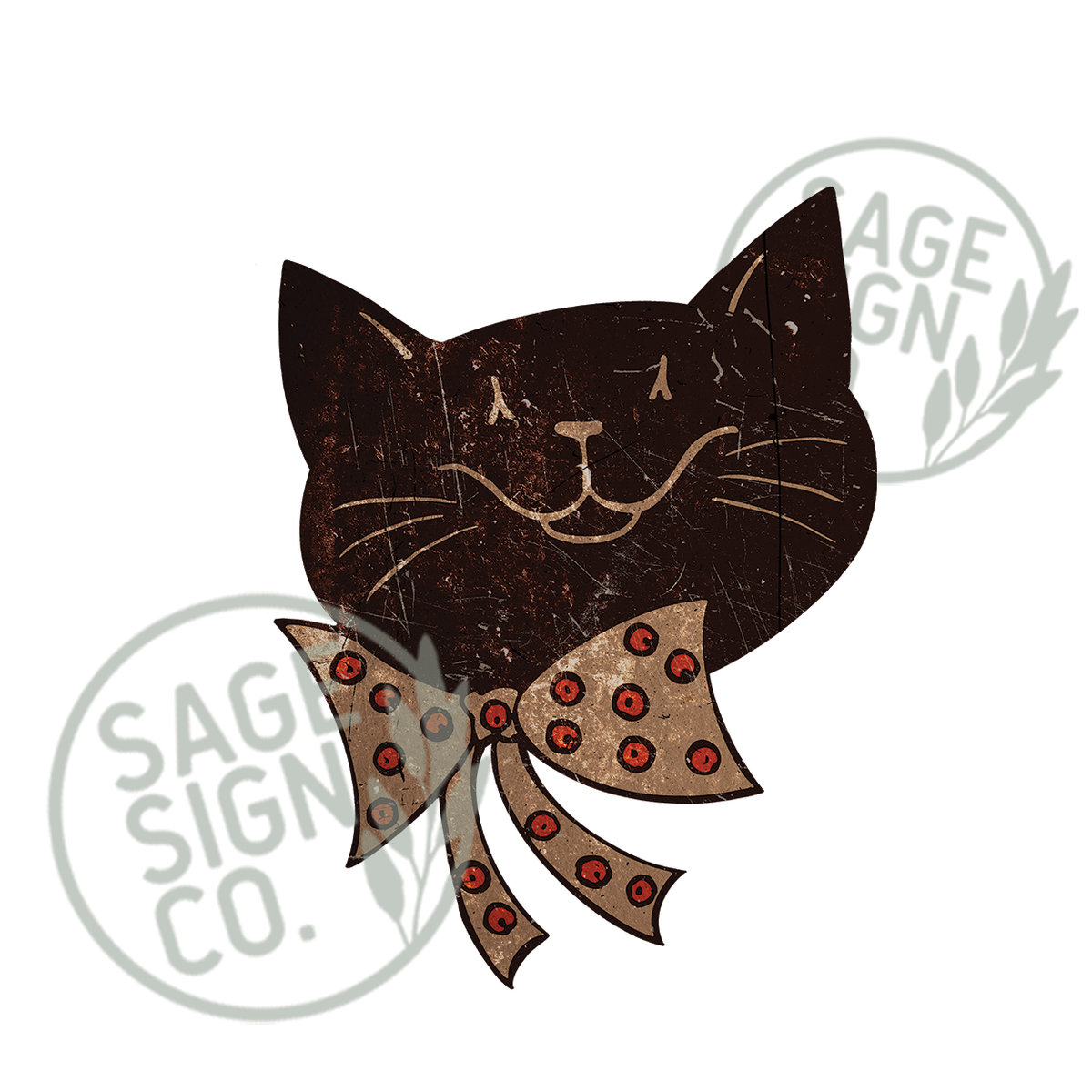 Bow-Tie Halloween Cat (Custom Carved)