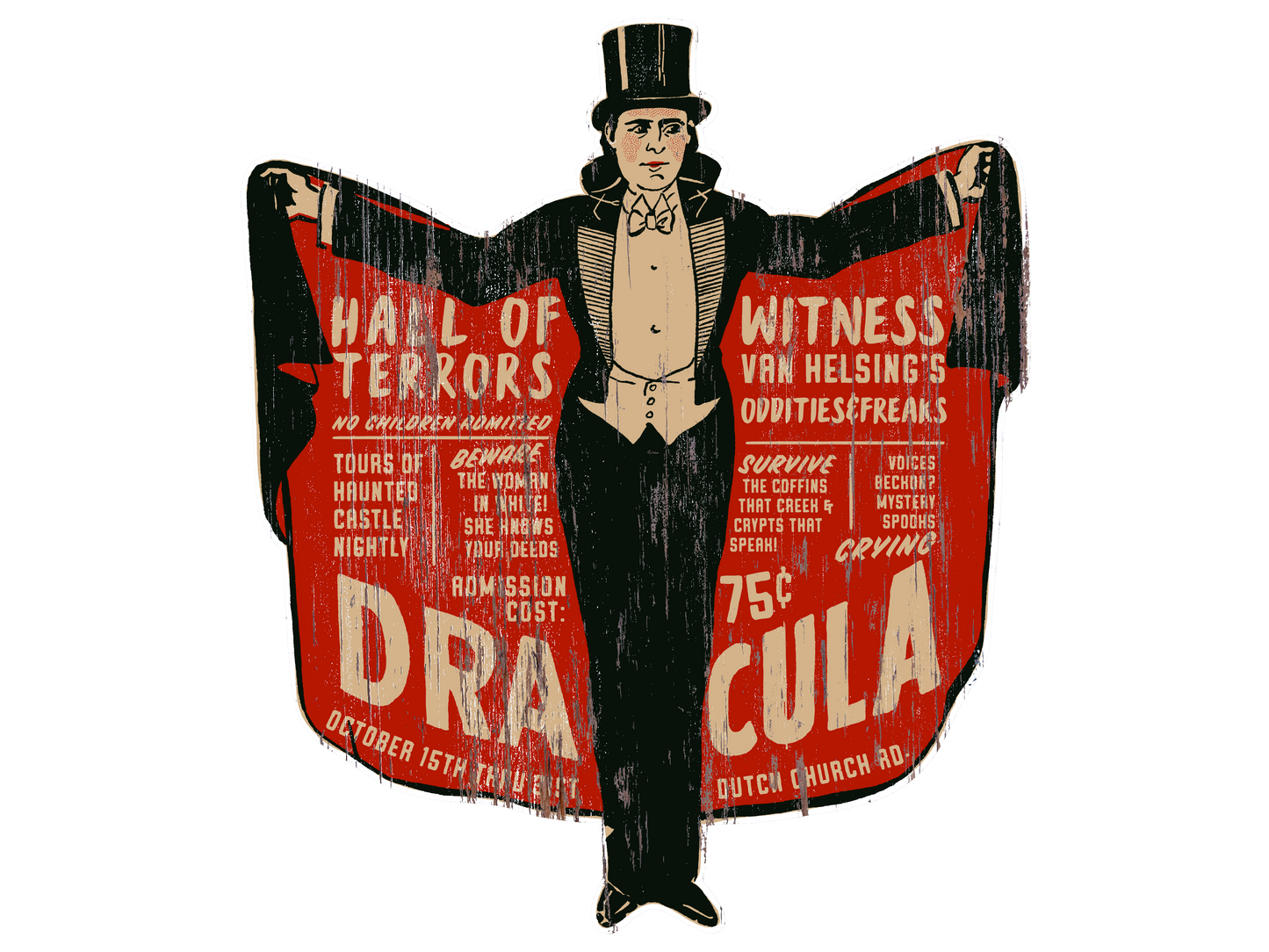 Dracula Haunted House Sign (Custom Carved)