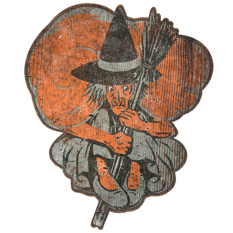 Falling Witch Clutching Broom (Custom Carved)