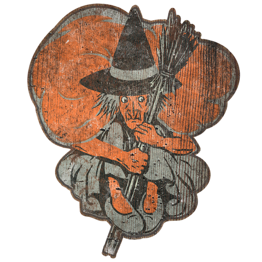 Falling Witch Clutching Broom (Custom Carved)