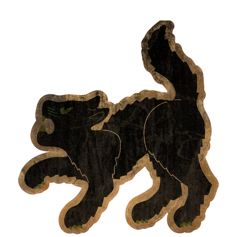 Beistle Style Faux Jointed Black Cat (Custom Carved)