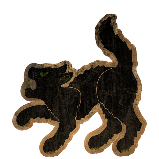 Beistle Style Faux Jointed Black Cat (Custom Carved)