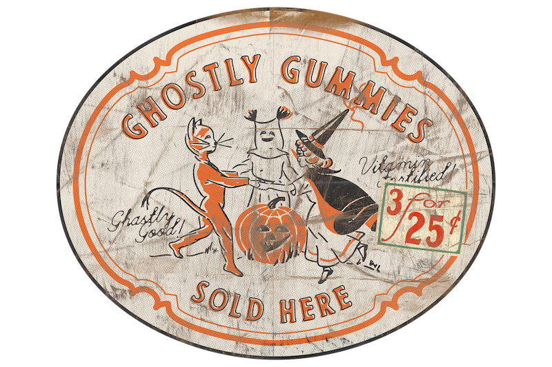 Ghostly Gummies Ad Sign (Custom Carved)