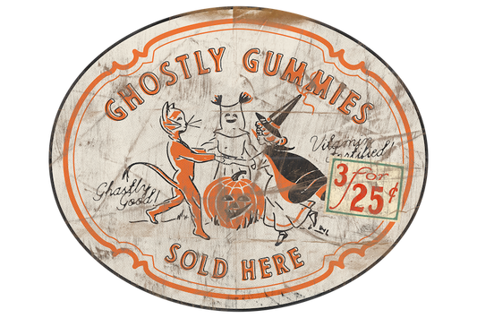 Ghostly Gummies Ad Sign (Custom Carved)