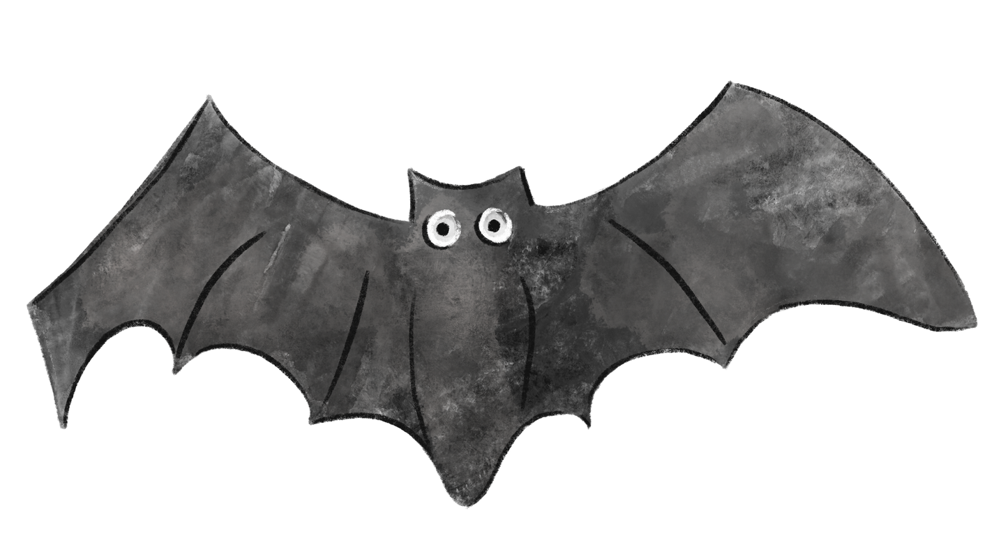 Cute Painted Bat In Flight (Custom Carved)