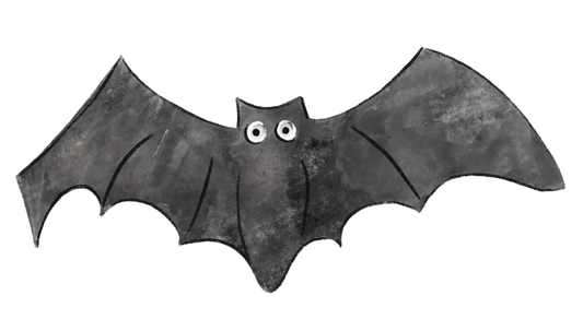 Cute Painted Bat In Flight (Custom Carved)