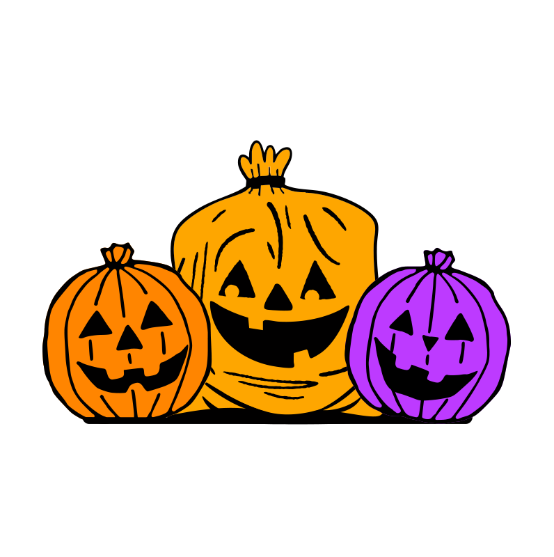 Jackolantern Leaf Bag Trio (Custom Carved)