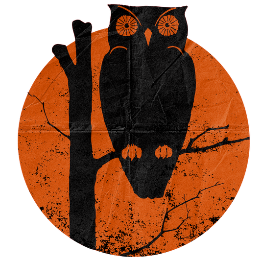 Owl Roosting On Branch With Moon (Custom Carved)