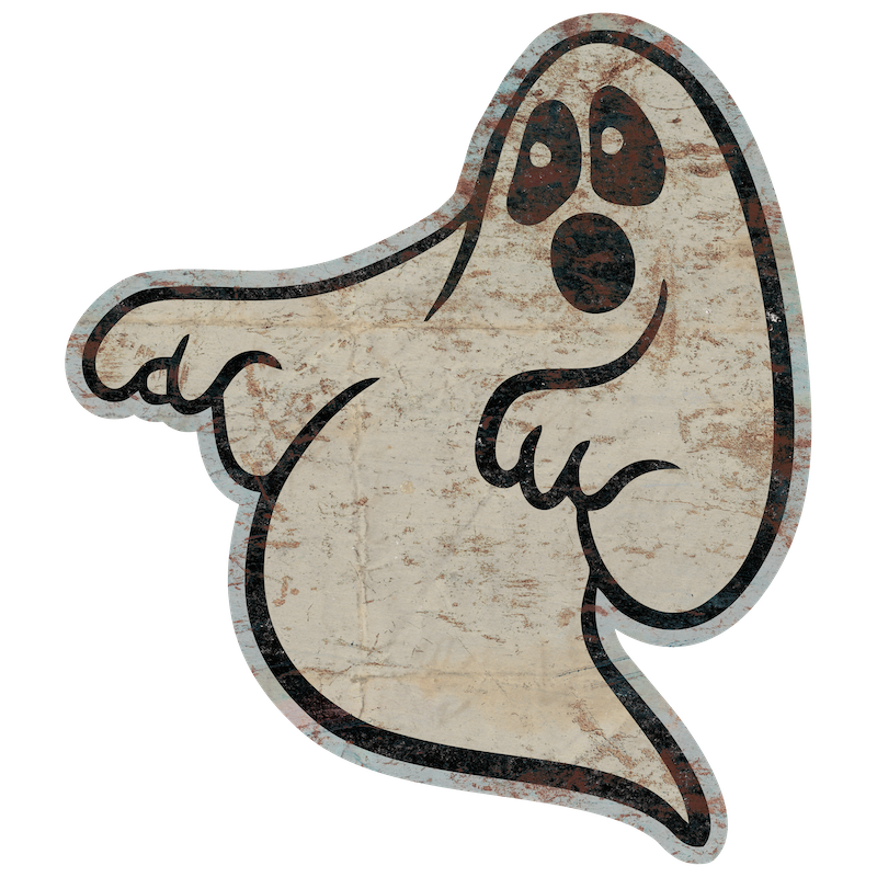 Retro Spooked Ghost (Custom Carved)