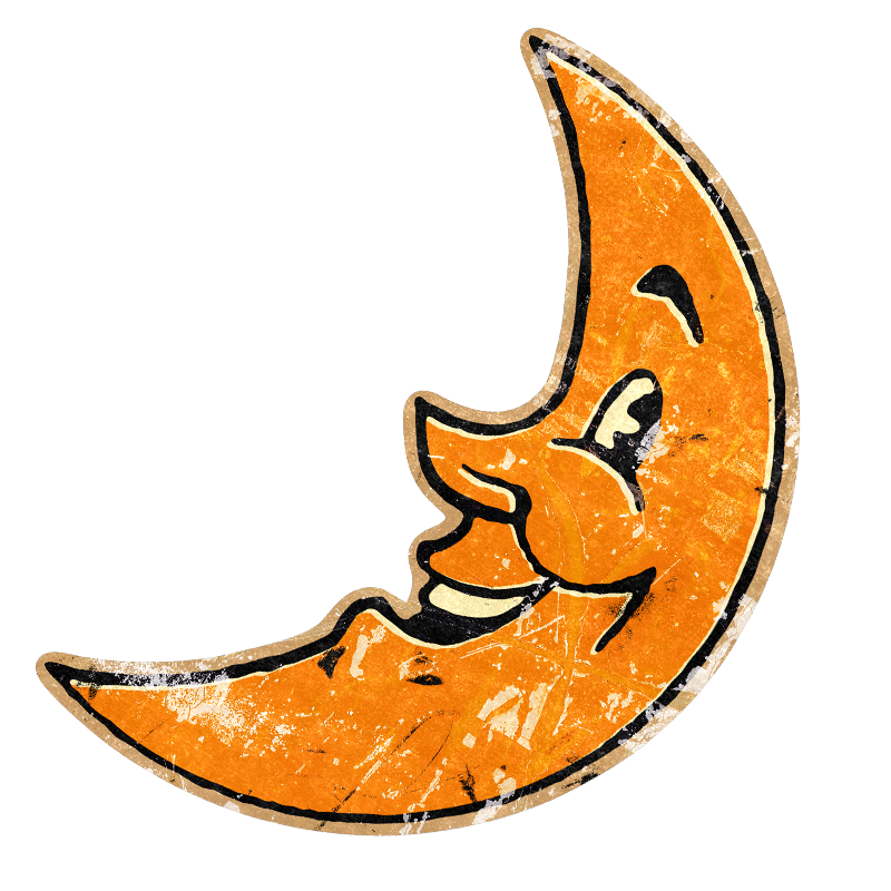 Smiling Crescent Moon (Custom Carved)