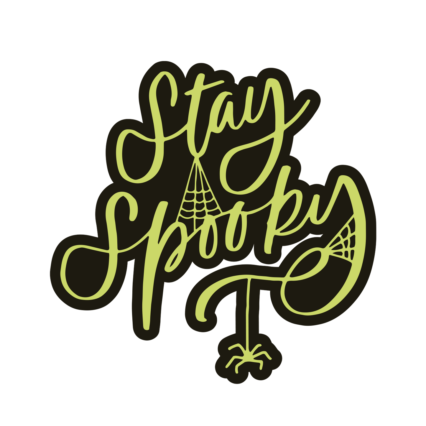 Stay Spooky W Spider (Custom Carved)
