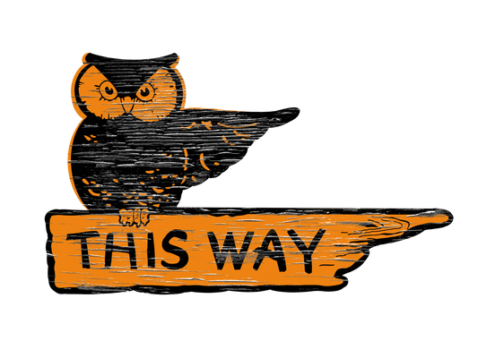 This Way Owl (Custom Carved)