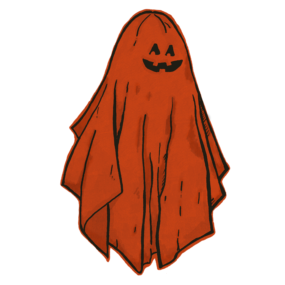 Floating Jackolantern Faced Ghost (Custom Carved)
