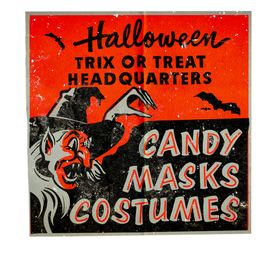 Vintage Halloween Trix or Treat Headquarters (Custom Carved)