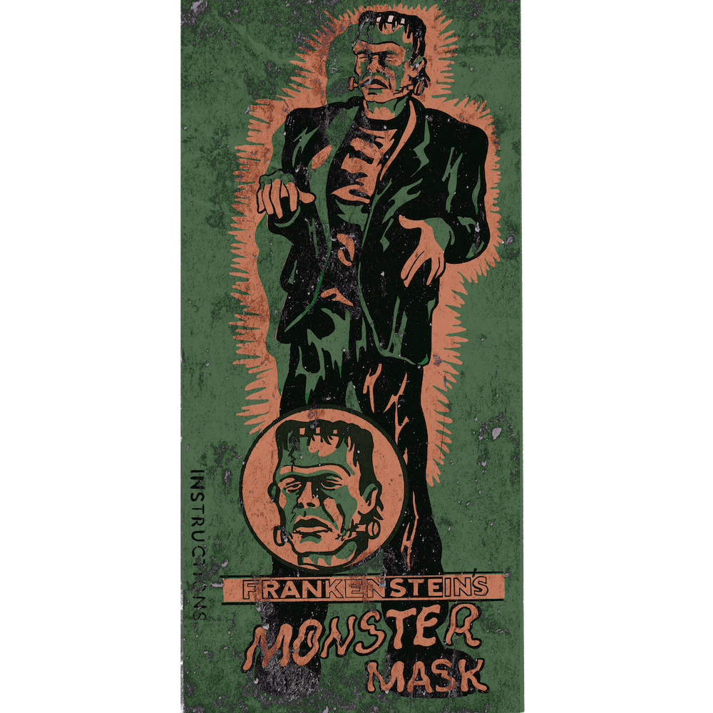 Vintage Frankenstein Mask Packaging
