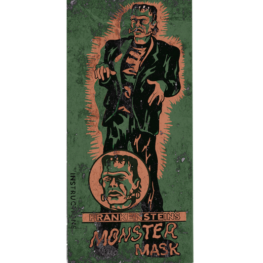 Vintage Frankenstein Mask Packaging