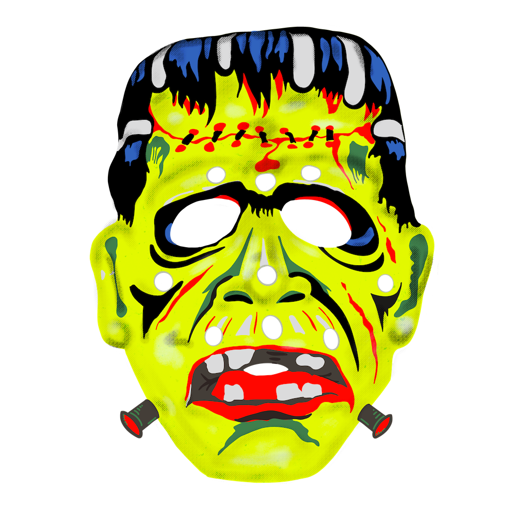 Retro Toy Frankenstein Mask (Custom Carved)