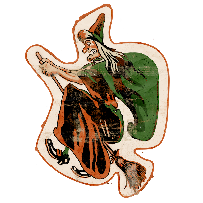 Warty Witch In Flight (Custom Carved)