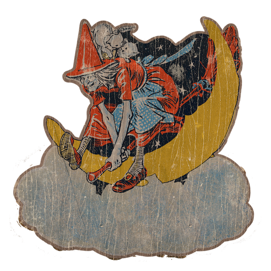 Witch on Cloud With Cats (Custom Carved)