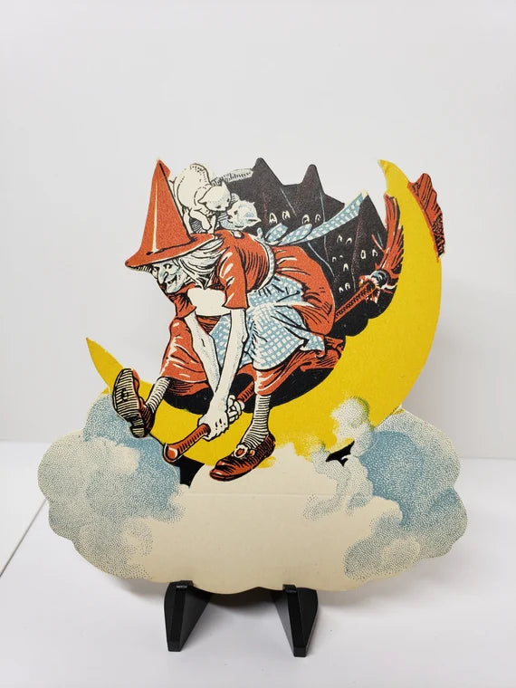 Witch on Cloud With Cats (Custom Carved)