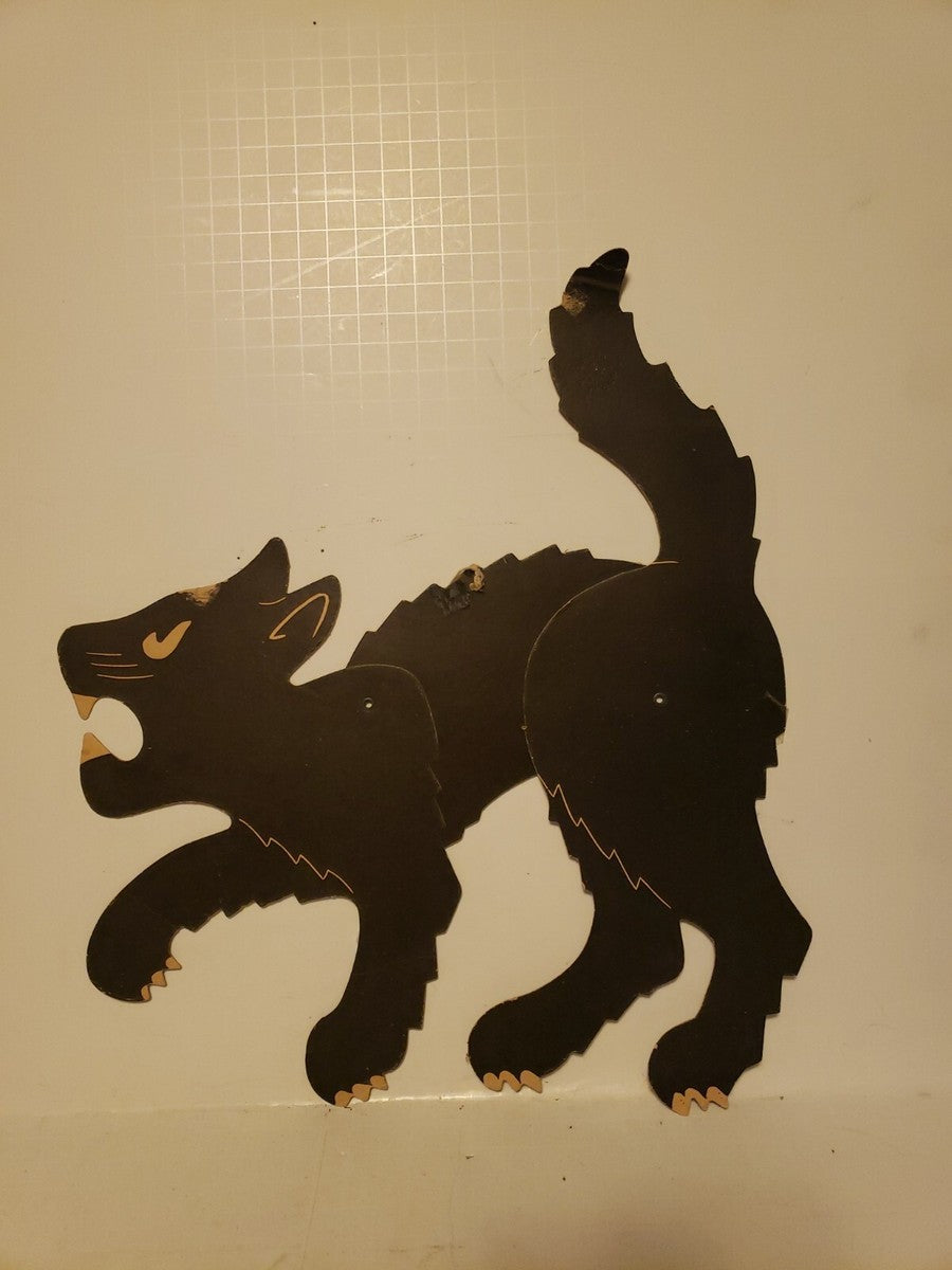 Beistle Style Faux Jointed Black Cat (Custom Carved)
