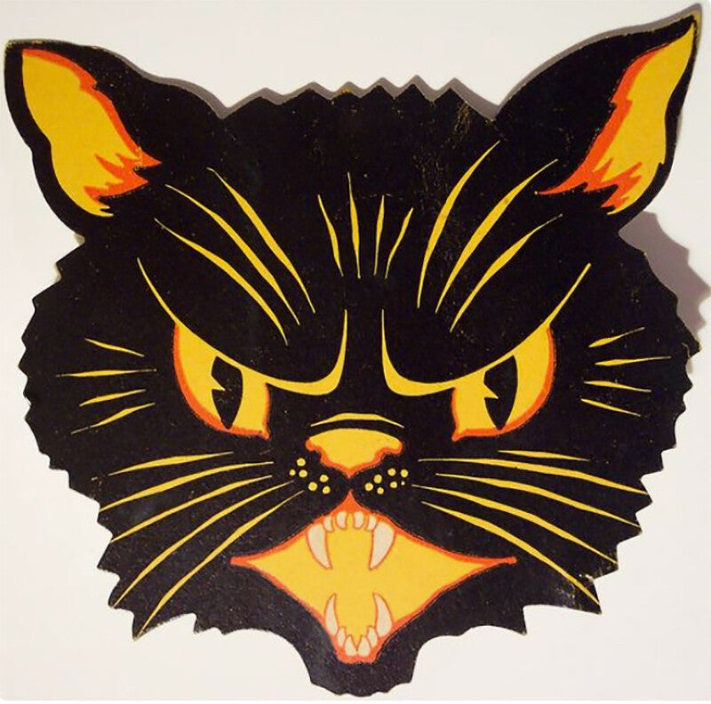 Angry Black Cat Giclee Print (Custom Carved)