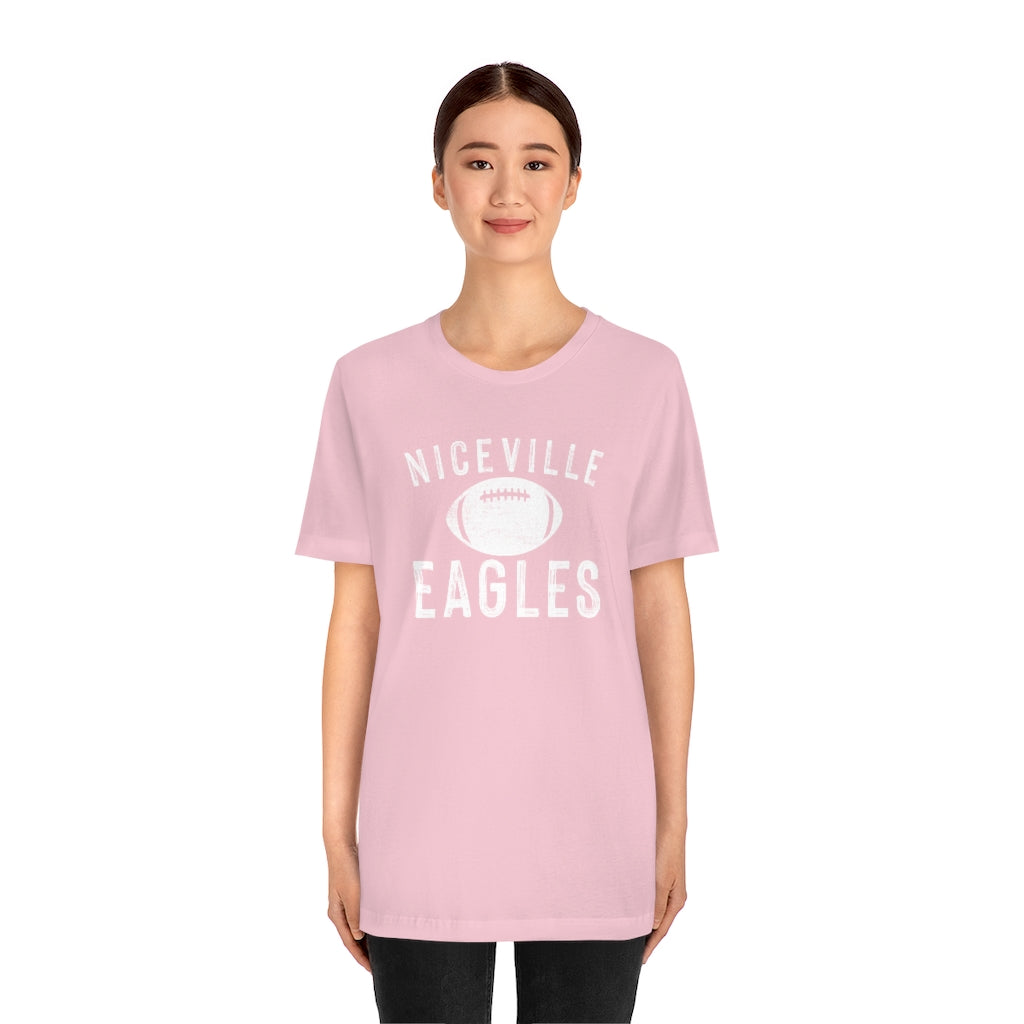 BATTLEWORN NICEVILLE EAGLES W/ FOOTBALL - Unisex Jersey Short Sleeve Tee BELLA+CANVAS