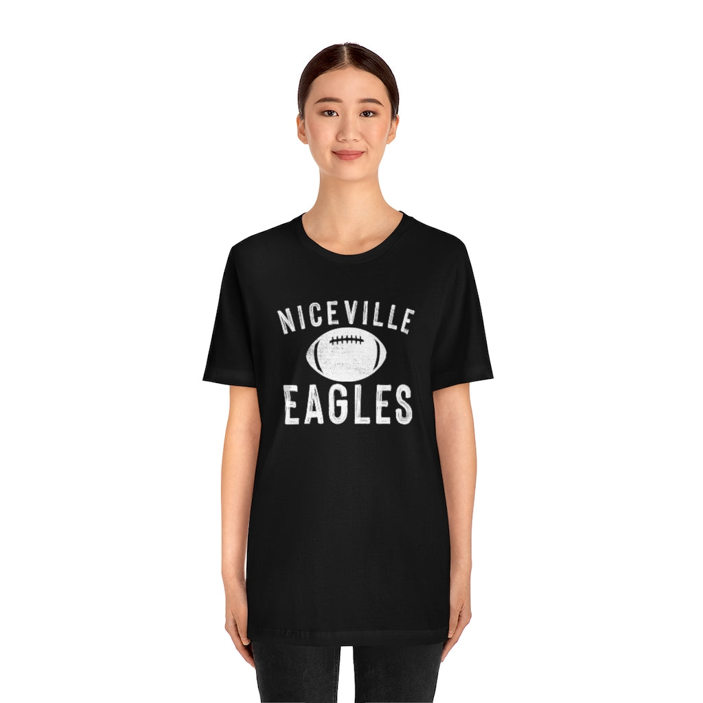 BATTLEWORN NICEVILLE EAGLES W/ FOOTBALL - Unisex Jersey Short Sleeve Tee BELLA+CANVAS