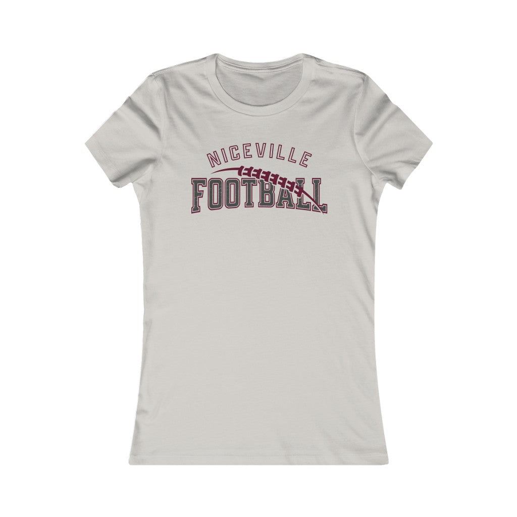NICEVILLE FOOTBALL W/ FOOTBALL GRAPHIC - Women's Favorite BELLA+CANVAS Tee