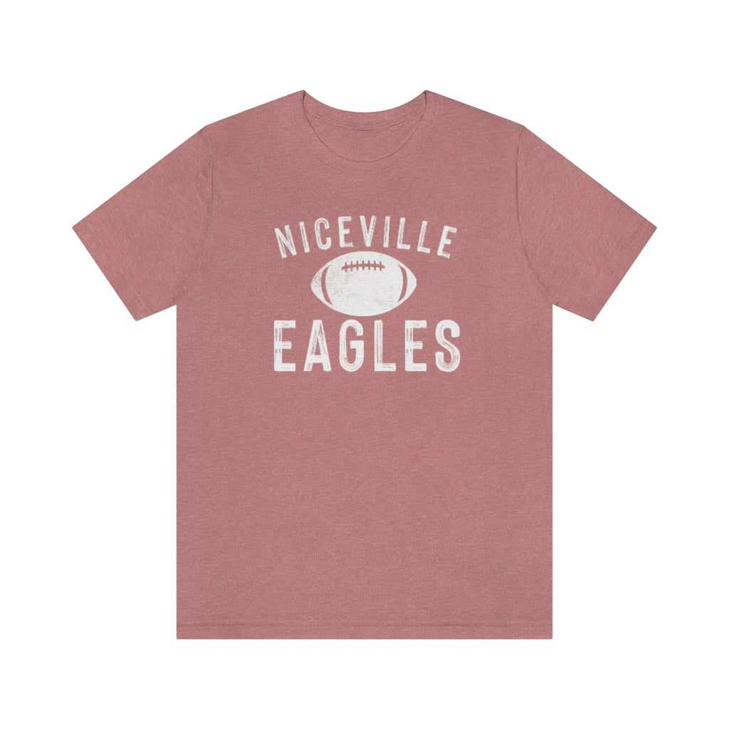 BATTLEWORN NICEVILLE EAGLES W/ FOOTBALL - Unisex Jersey Short Sleeve Tee BELLA+CANVAS