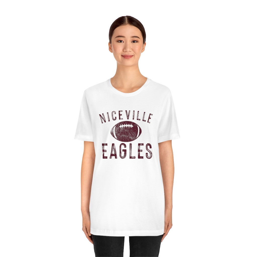 BATTLEWORN NICEVILLE EAGLES W/ FOOTBALL - Unisex Jersey Short Sleeve Tee BELLA+CANVAS