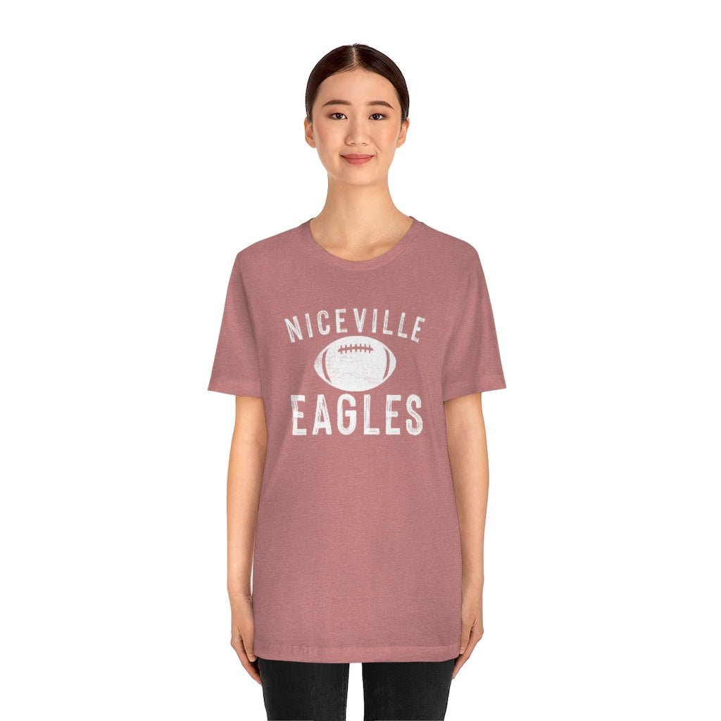 BATTLEWORN NICEVILLE EAGLES W/ FOOTBALL - Unisex Jersey Short Sleeve Tee BELLA+CANVAS