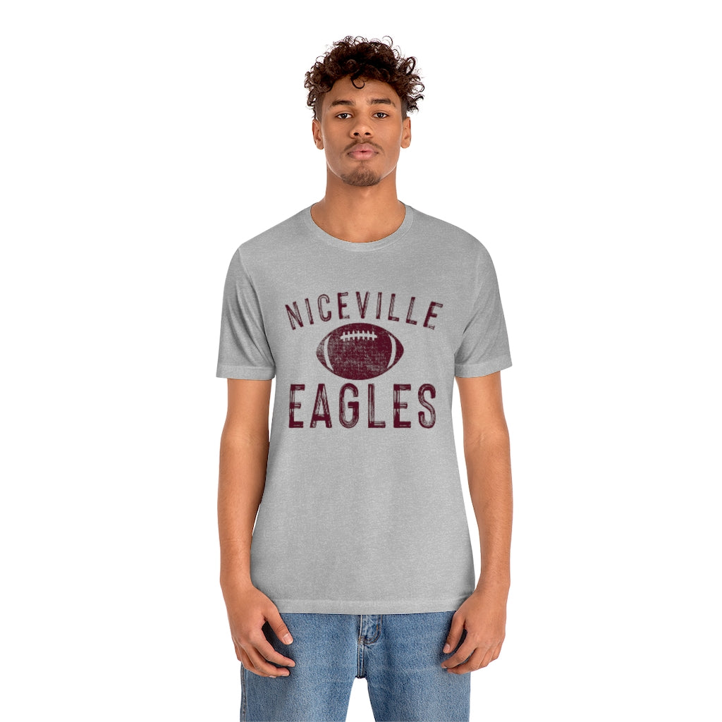 BATTLEWORN NICEVILLE EAGLES W/ FOOTBALL - Unisex Jersey Short Sleeve Tee BELLA+CANVAS