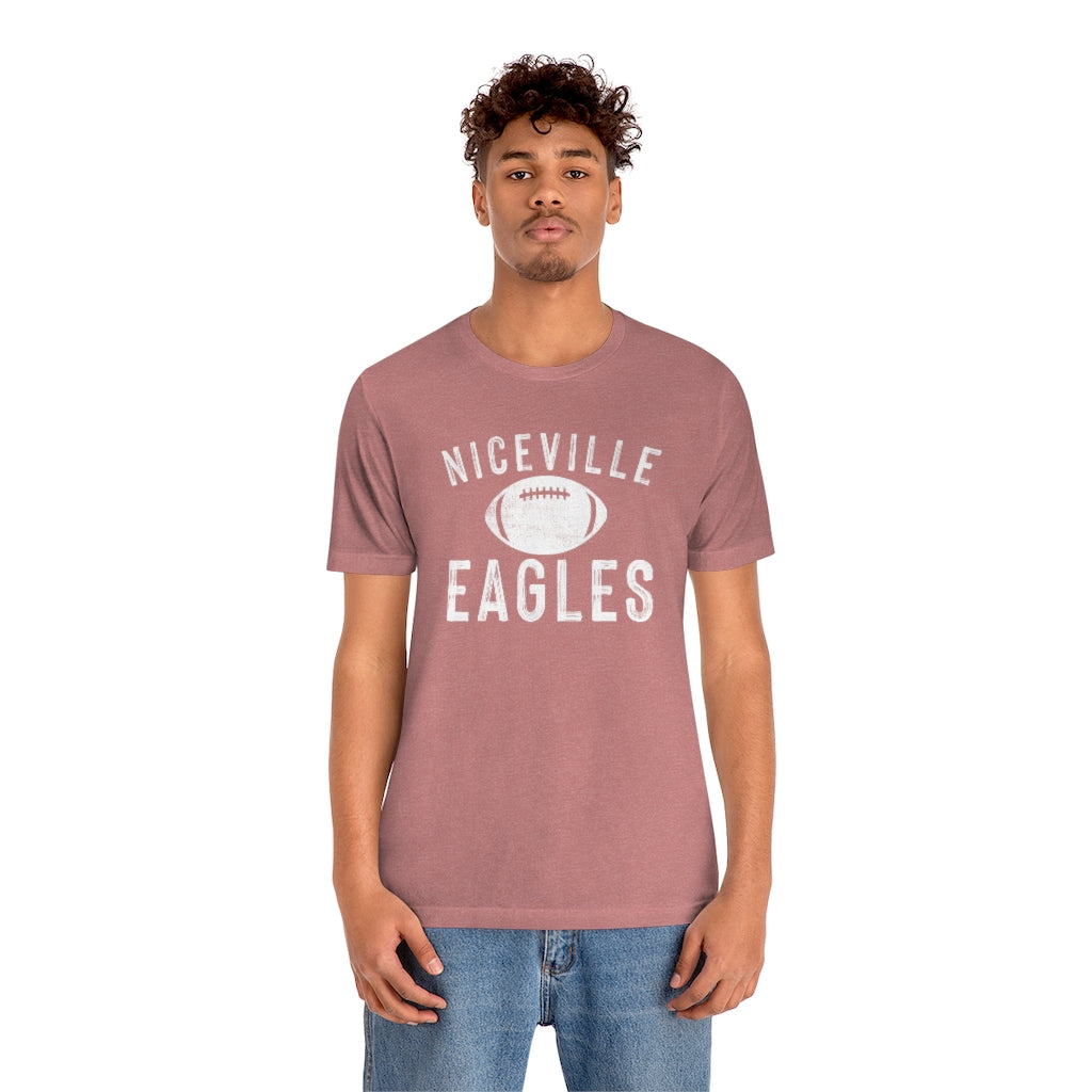 BATTLEWORN NICEVILLE EAGLES W/ FOOTBALL - Unisex Jersey Short Sleeve Tee BELLA+CANVAS