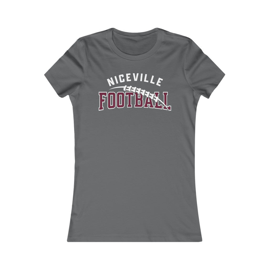 NICEVILLE FOOTBALL W/ FOOTBALL GRAPHIC - Women's Favorite BELLA+CANVAS Tee