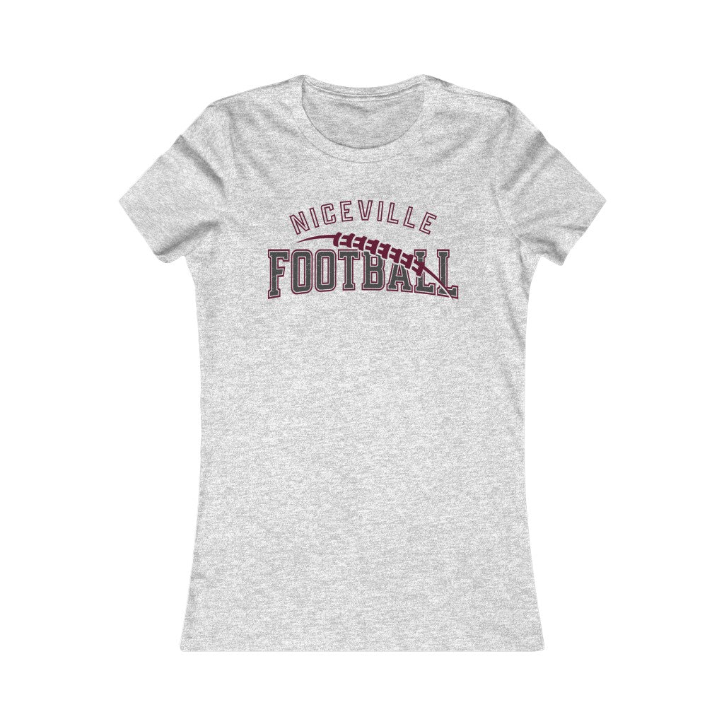 NICEVILLE FOOTBALL W/ FOOTBALL GRAPHIC - Women's Favorite BELLA+CANVAS Tee