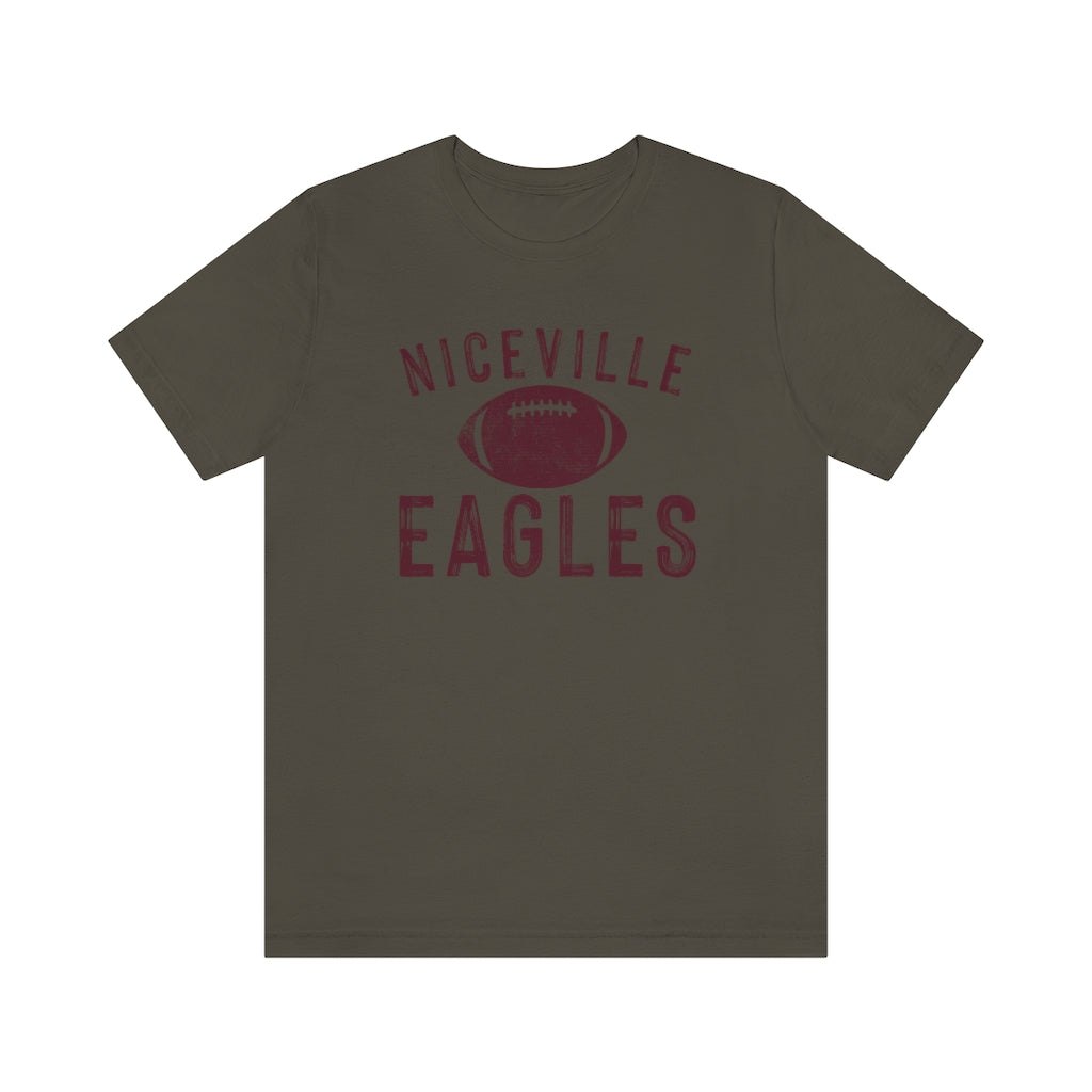BATTLEWORN NICEVILLE EAGLES W/ FOOTBALL - Unisex Jersey Short Sleeve Tee BELLA+CANVAS