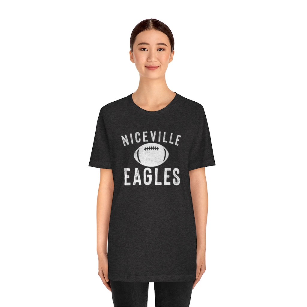 BATTLEWORN NICEVILLE EAGLES W/ FOOTBALL - Unisex Jersey Short Sleeve Tee BELLA+CANVAS