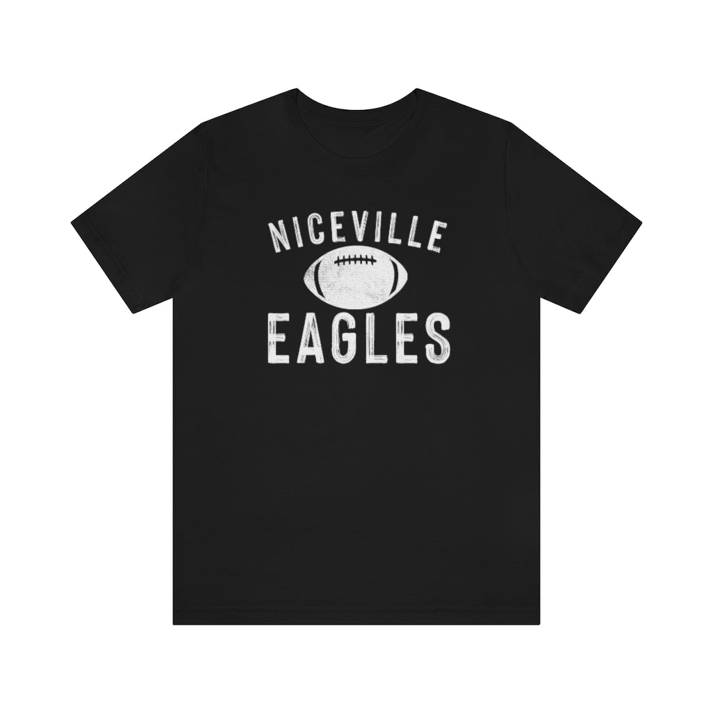 BATTLEWORN NICEVILLE EAGLES W/ FOOTBALL - Unisex Jersey Short Sleeve Tee BELLA+CANVAS