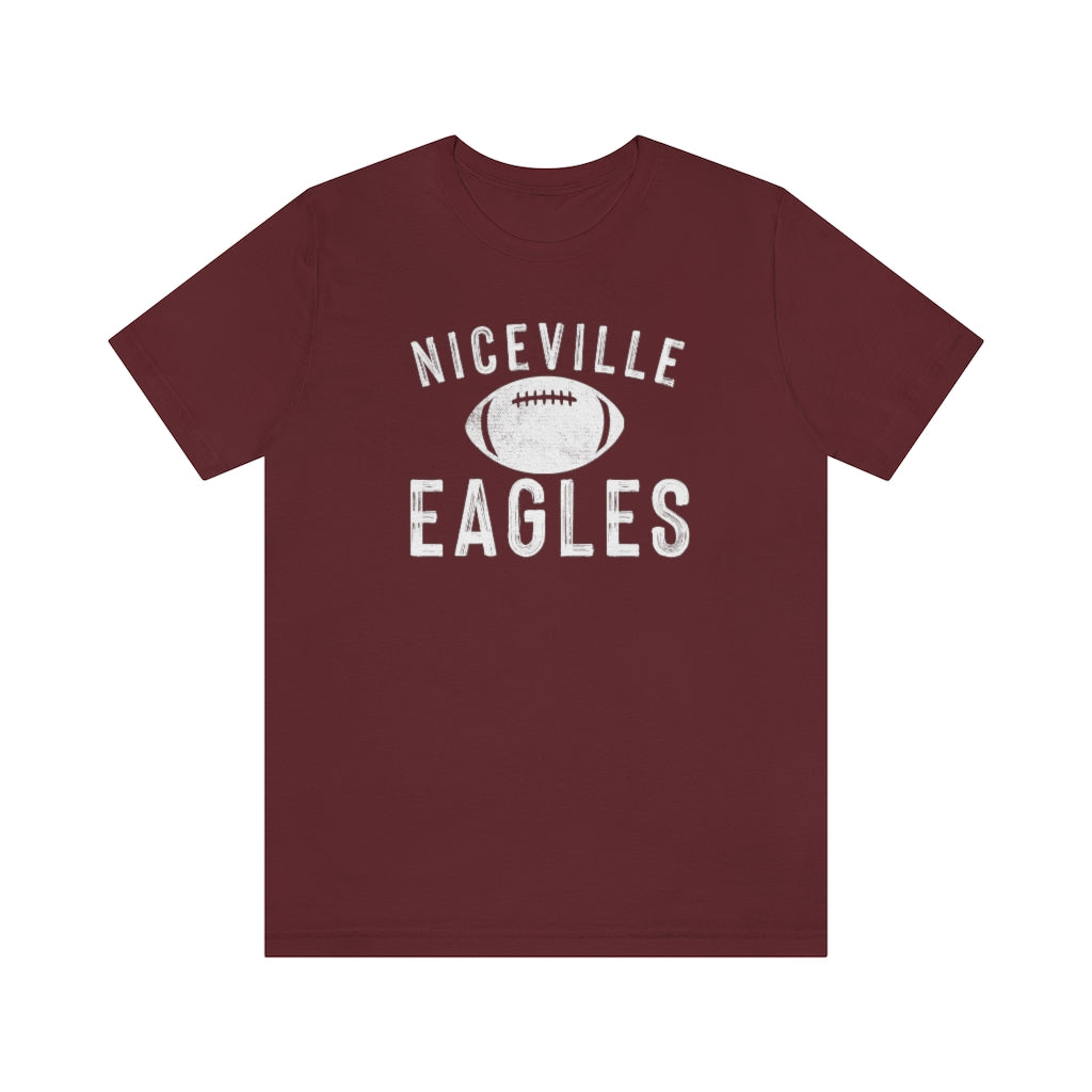 BATTLEWORN NICEVILLE EAGLES W/ FOOTBALL - Unisex Jersey Short Sleeve Tee BELLA+CANVAS
