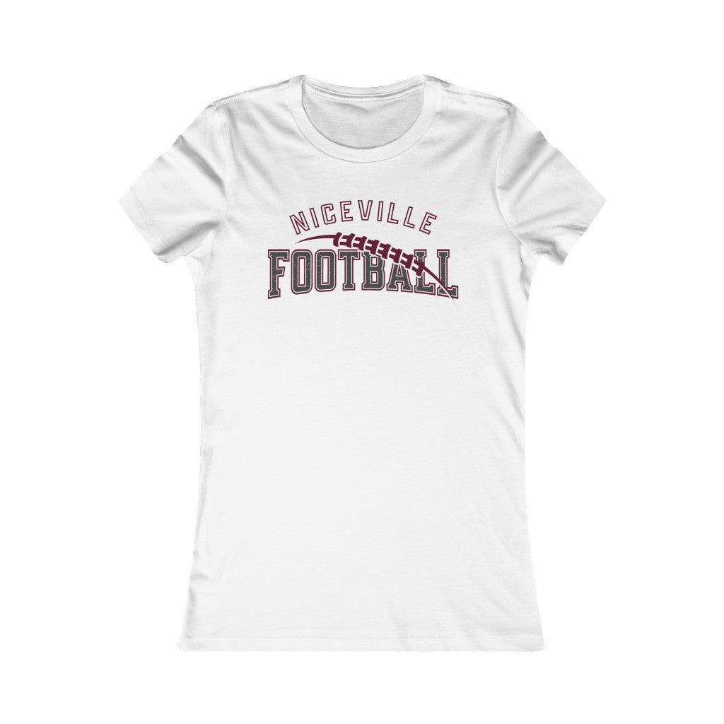 NICEVILLE FOOTBALL W/ FOOTBALL GRAPHIC - Women's Favorite BELLA+CANVAS Tee