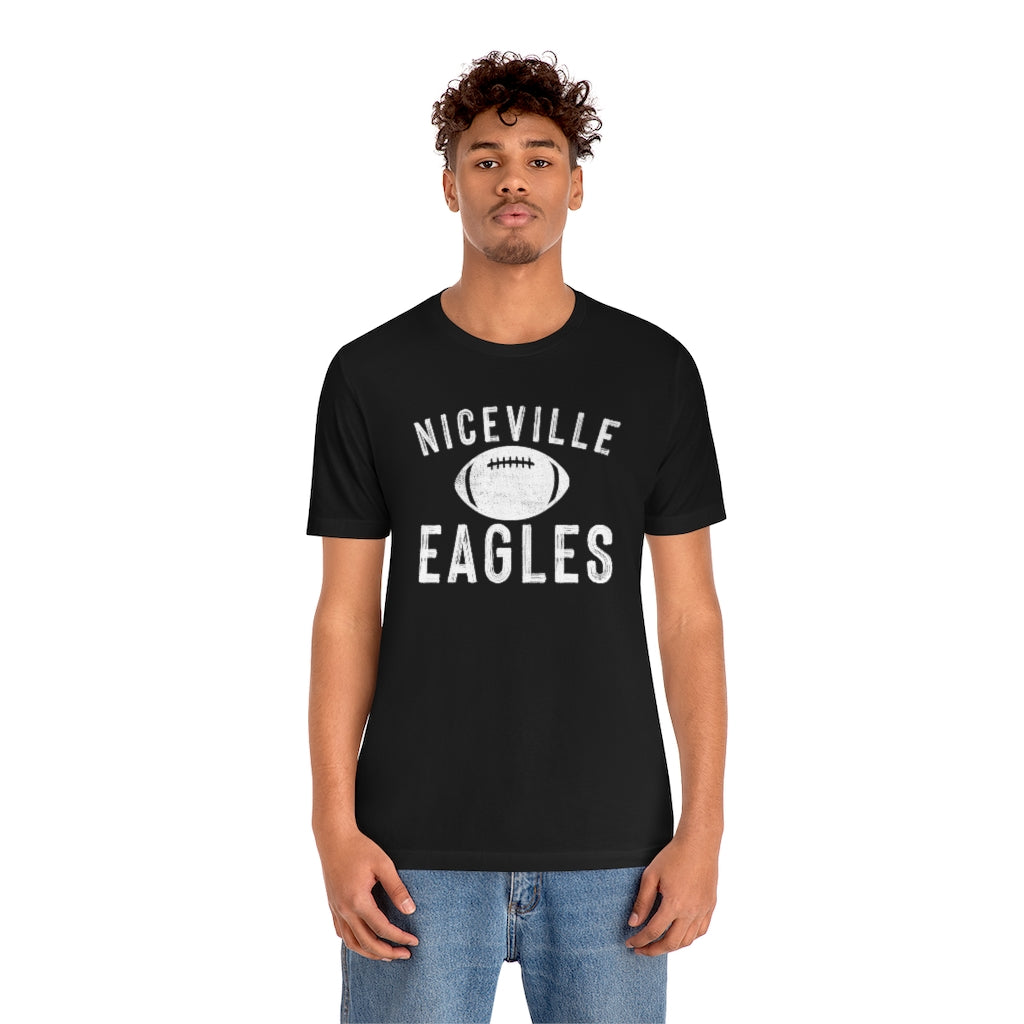 BATTLEWORN NICEVILLE EAGLES W/ FOOTBALL - Unisex Jersey Short Sleeve Tee BELLA+CANVAS