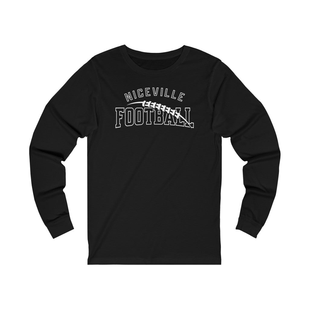 NICEVILLE FOOTBALL W/ FOOTBALL GRAPHIC - Unisex Niceville Jersey Long Sleeve Tee BELLA+CANVAS