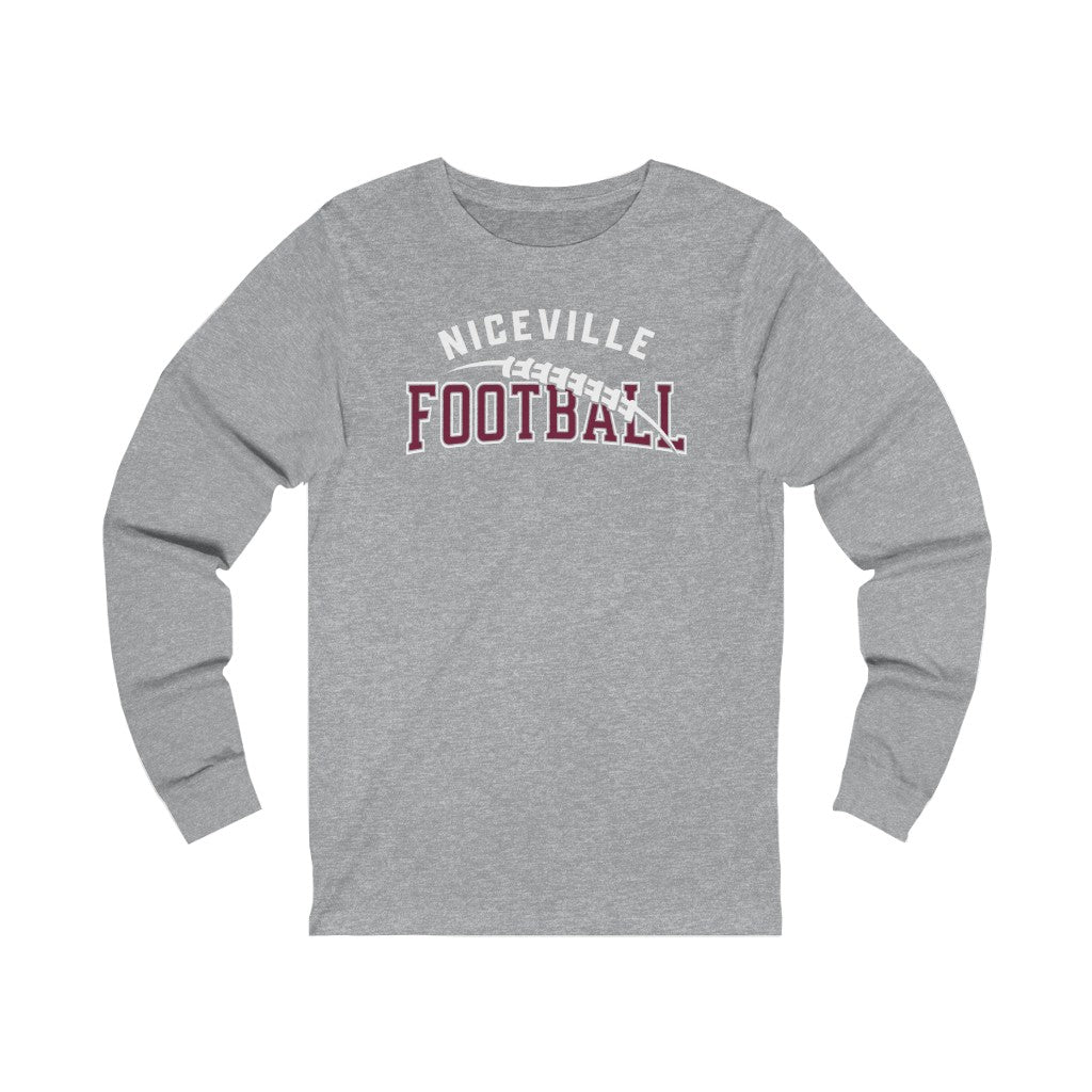 NICEVILLE FOOTBALL W/ FOOTBALL GRAPHIC - Unisex Niceville Jersey Long Sleeve Tee BELLA+CANVAS
