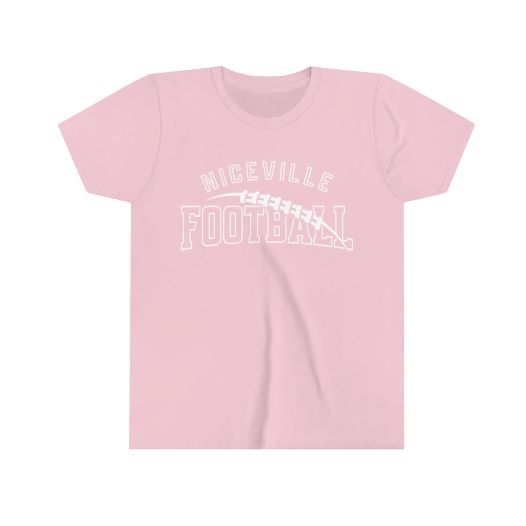 NICEVILLE FOOTBALL W/ FOOTBALL GRAPHIC - Youth Short Sleeve Tee BELLA+CANVAS